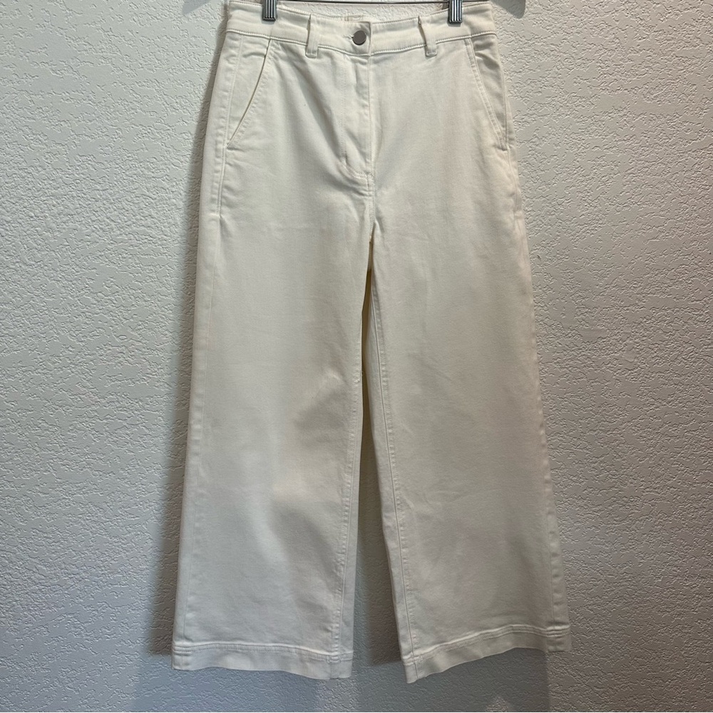 Everlane Wide Leg Pants in Off-White/Cream